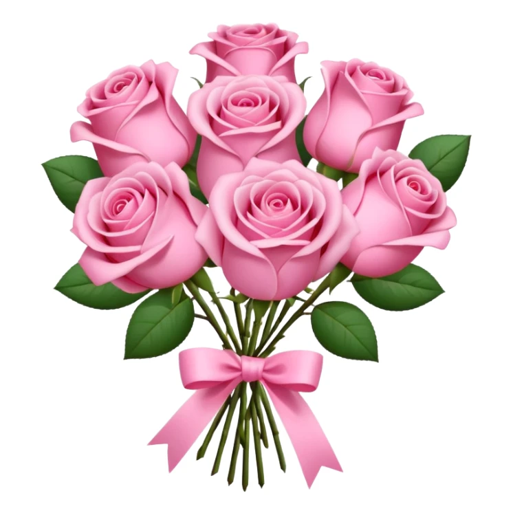 pink rose bouquet with pink ribbons  sticker