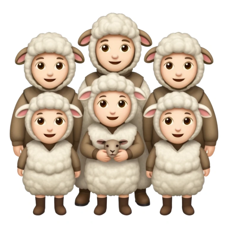 Quero 5 pessoas vestidas de ovelhas sticker