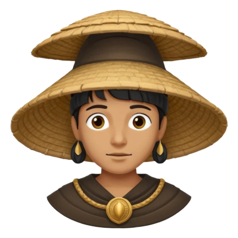 ancient roman conical hat, black, half body sticker