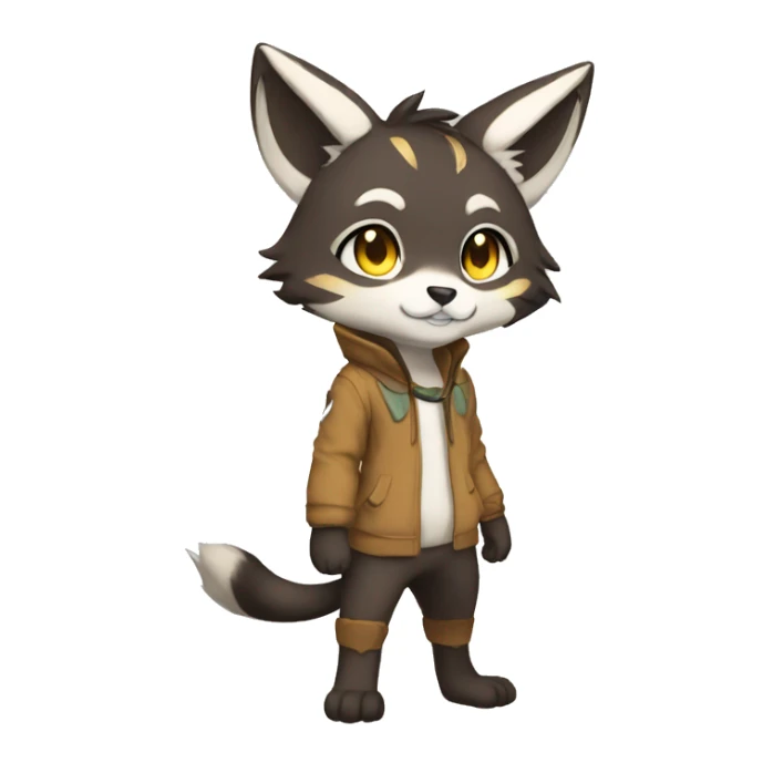 Kemono-style, Chibi, Anthro-Fur-Sona-Fakémon, clothing, Full Body sticker