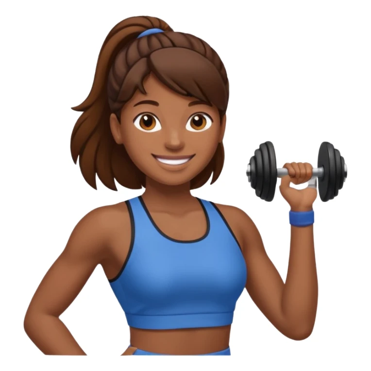Gym girl brown skin and brown hair  sticker