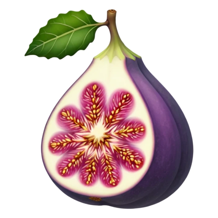 Please create a emoji of a single half of a fig  sticker