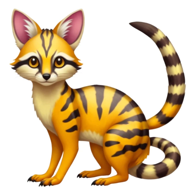 Exotic randomly colored colorful light cute lush warm-colored Fakémon-Fionbri-Vernid-Genet-creature with markings (full body) sticker
