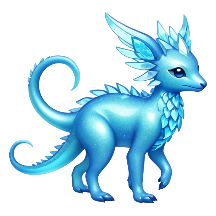 Shiny Exotic Futuristic Tropical Colorful Neon-colored Glittery Ethereal Sparkly Amaura-Aurorus-Fakémon-hybrid-creature (full body)  sticker