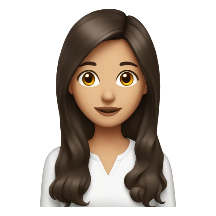 brunette girl with dog sticker