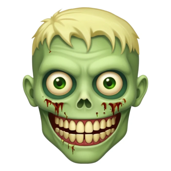 Zumbi verde com dente dourado um pouco humano sticker