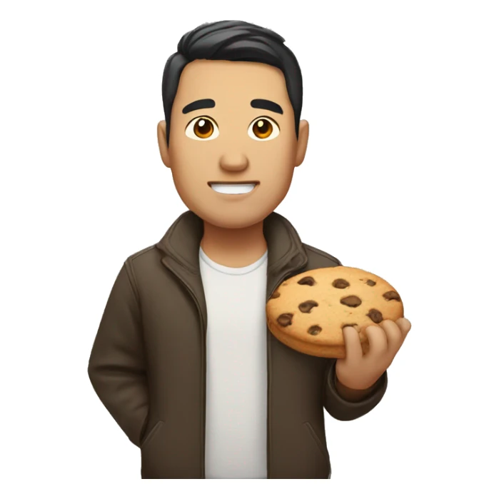 Heavy Asian man with cookies  sticker