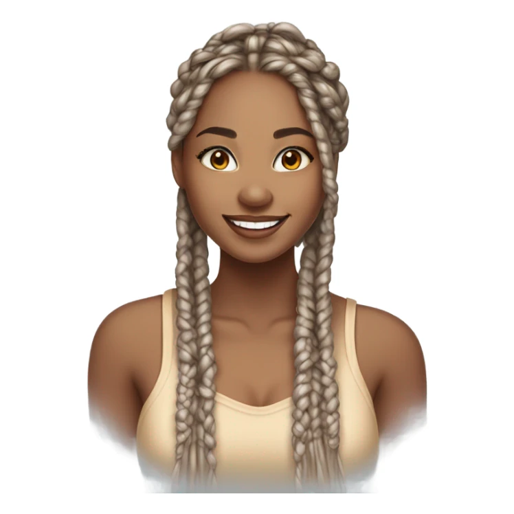 pretty woman with box braids sticker