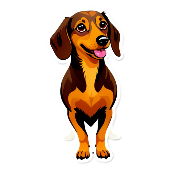 Dachshund girl sticker