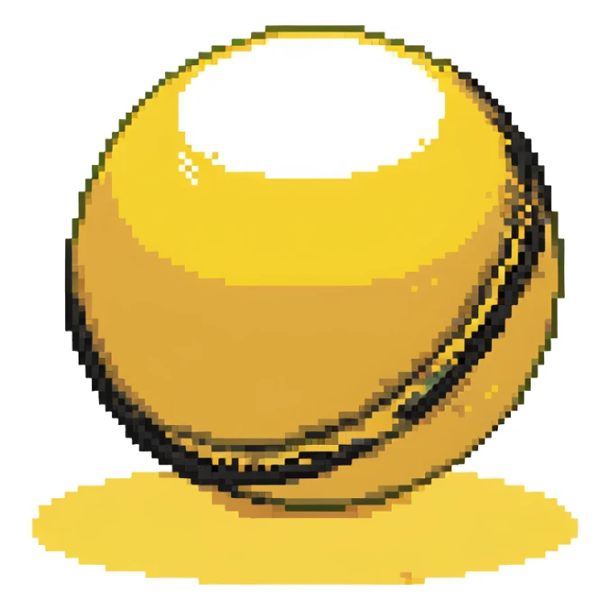 yellow orb with motion lines, 32x32 pixel art game speed power-up sticker