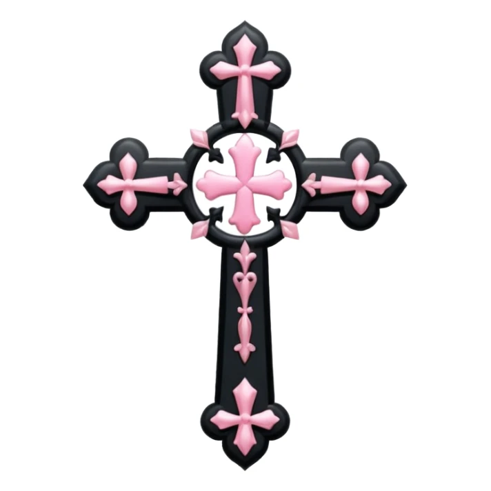 soft cute black pink goth cross , no woman sticker