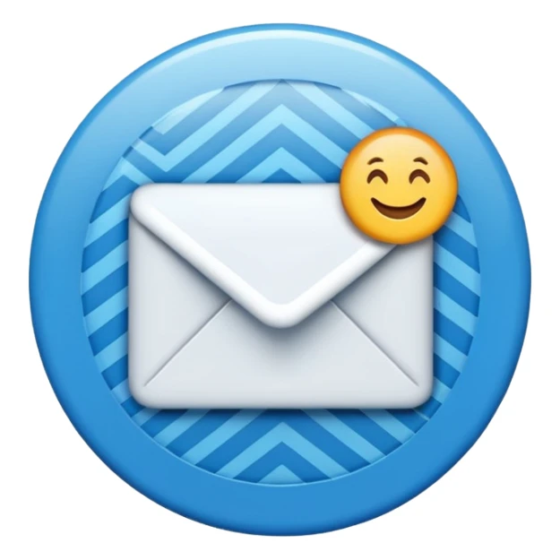 email verification badge emoji in a blue  circular or oval shapes with zigzag edges sticker