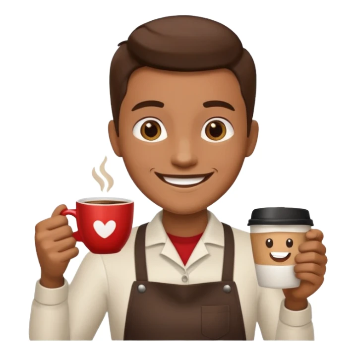barista with big cup of coffee sticker