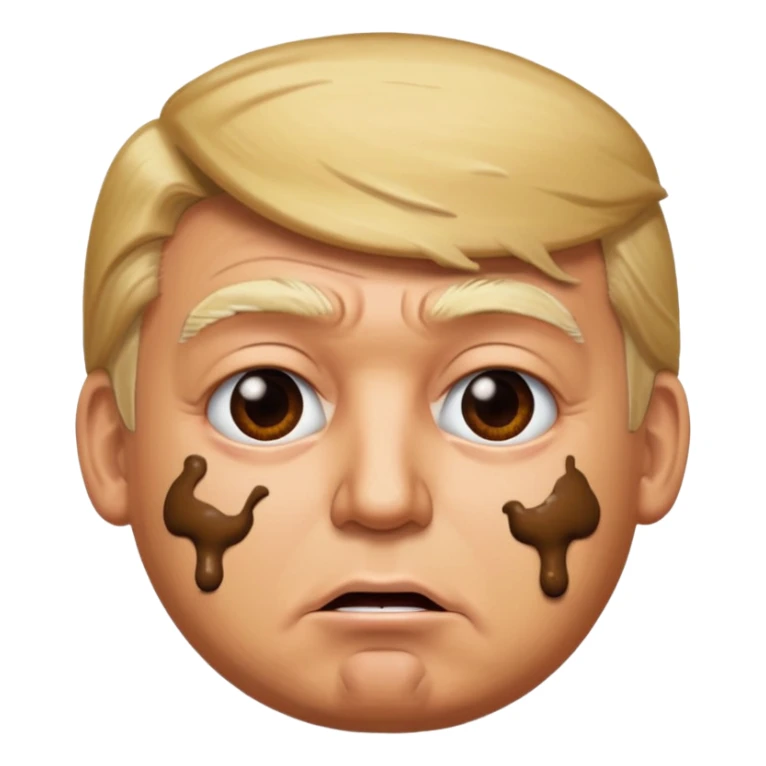 donald trump covered in poop emoji sticker