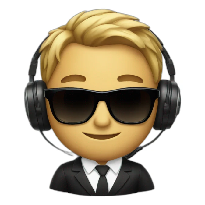 james bond with sunglasses and headphones on  sticker