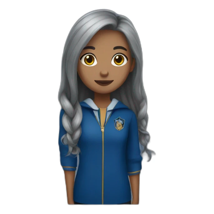 Ravenclaw girl with grayish straight hair sticker