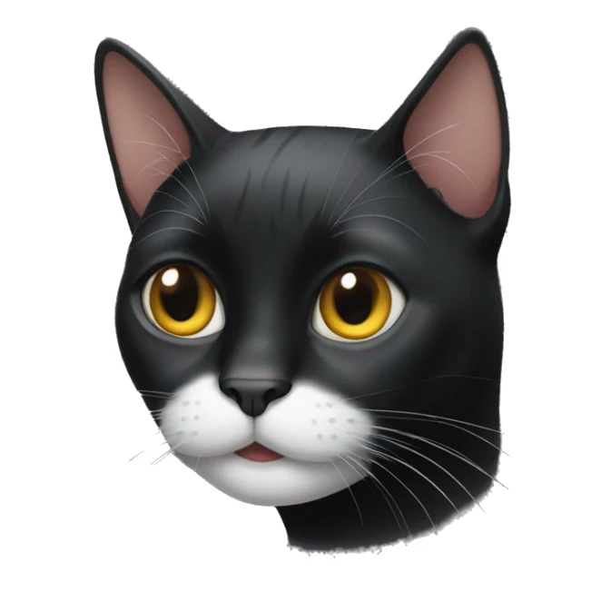 Black cat with a white stripe on its nose sticker