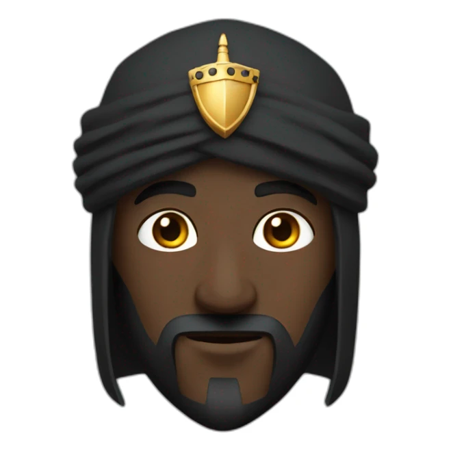 Black knight with Arabic features wearing turban sticker