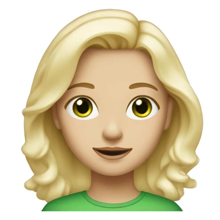 Blonde girl with green eyes put a cream on her face  sticker