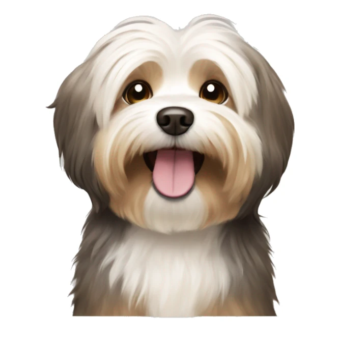 Havanese small dog with ash brown and blonde fur and happy expression sticker