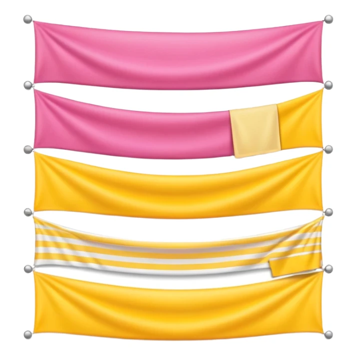 Pink, yellow, and white horizontal banner sticker