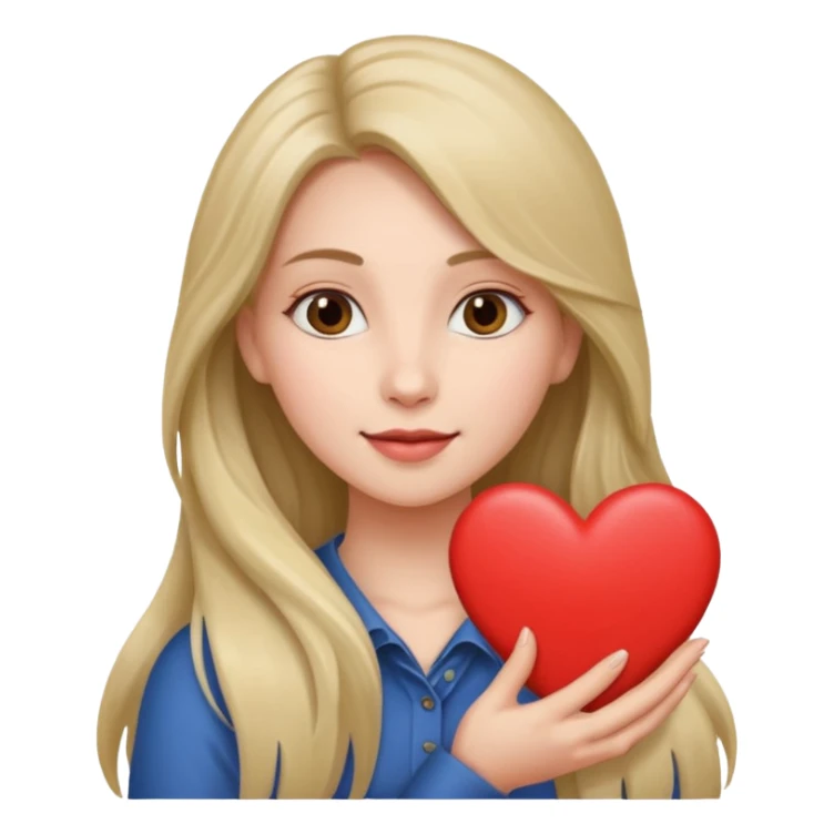 Make her hold a love heart ,long hair,more accurate to the image sticker