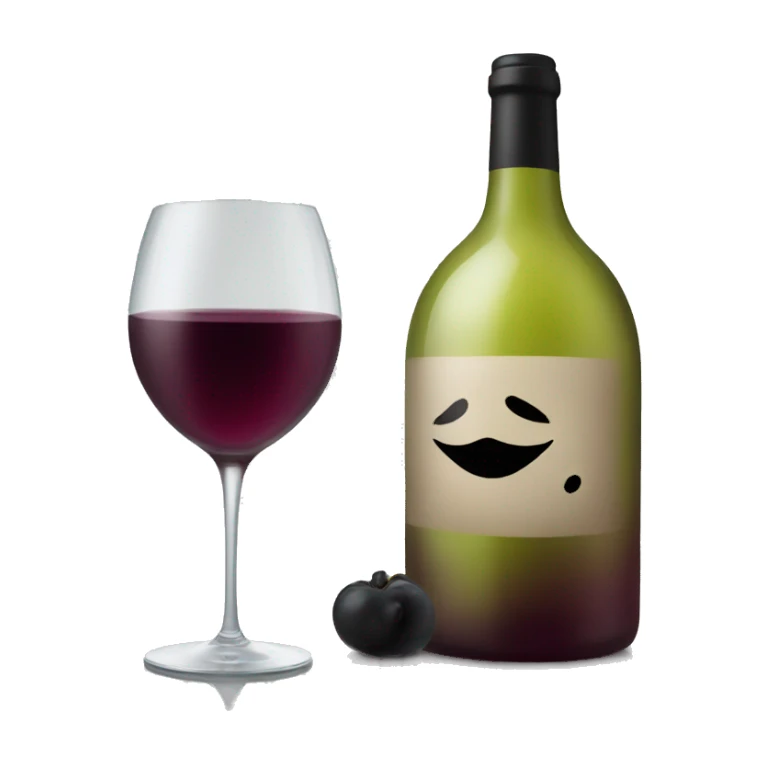 Wine with black kiss mark on glass sticker