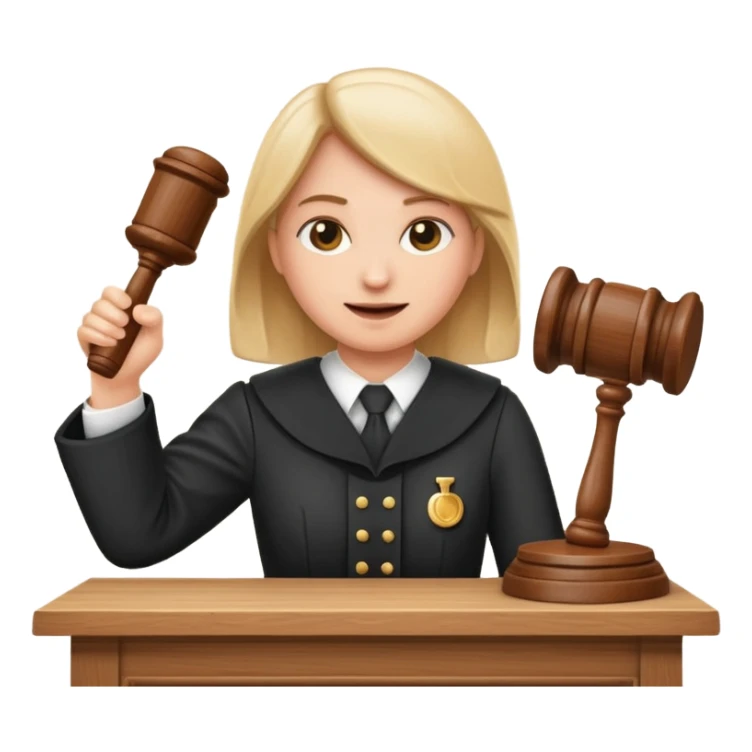 draw an emoji of a judge banging a gavel on the table  sticker
