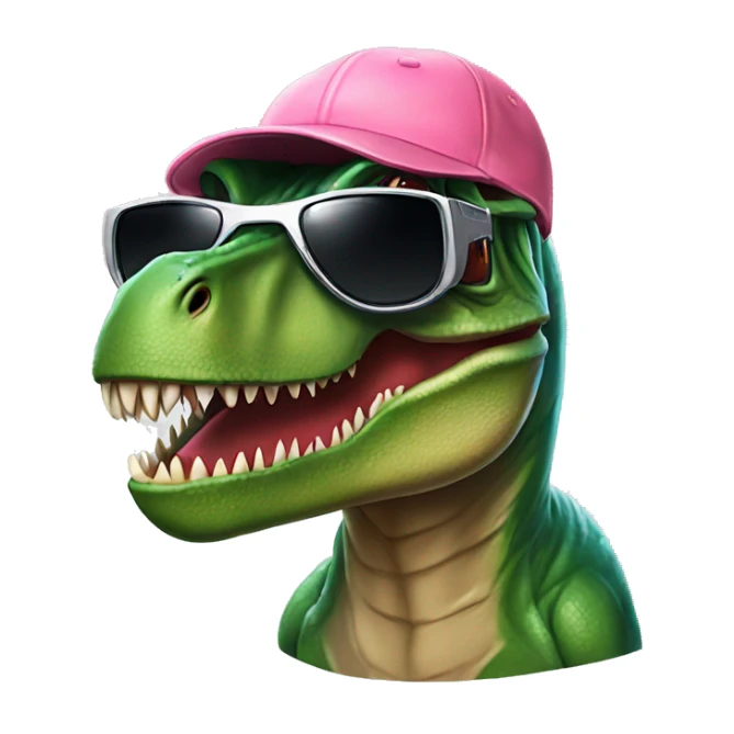 T-rex with sunglasses and a back to the future cap sticker
