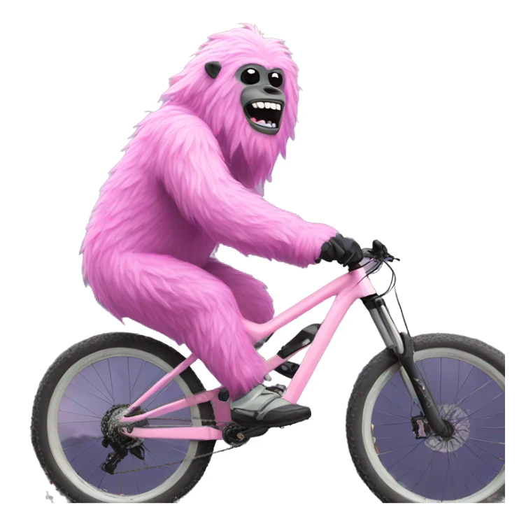 Yeti on a pink downhill mountain bike sticker