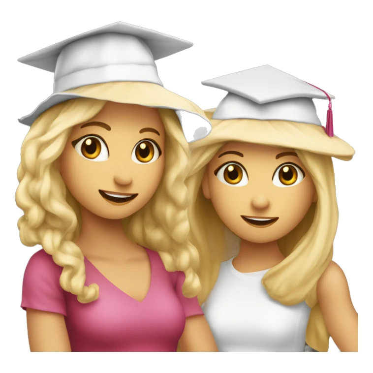 due ragazze con il cappello di laurea, una bionda e una mora sticker