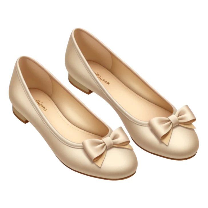 Beige realistic silk bow ballerina shoes sticker