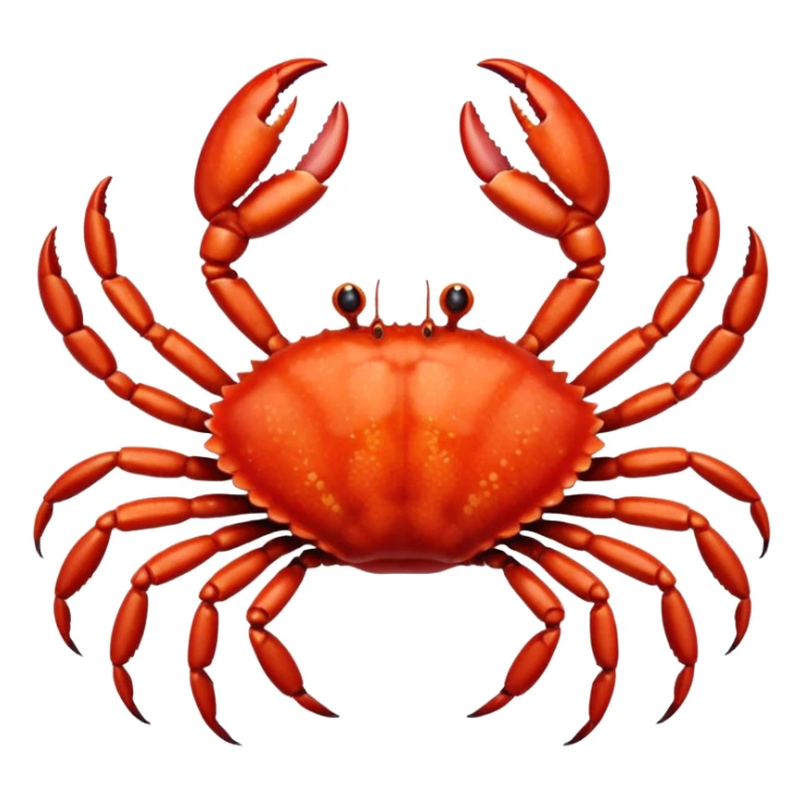A live crab with only eight legs and two pincers sticker