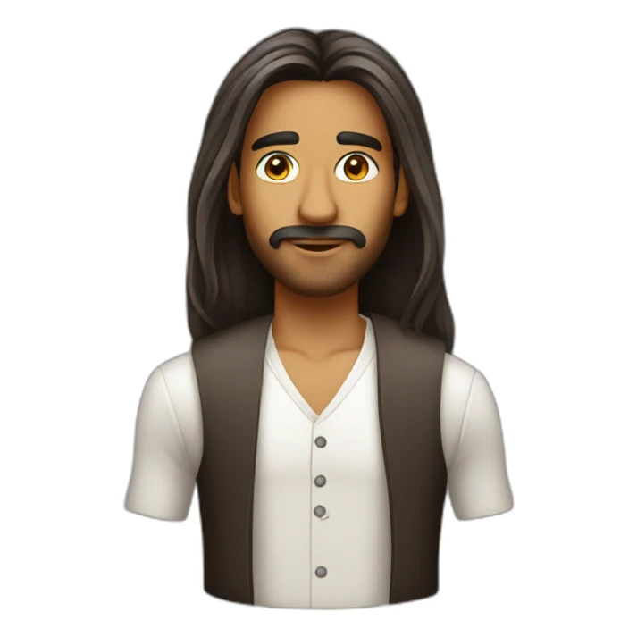 indian guy long hair cocktail sticker