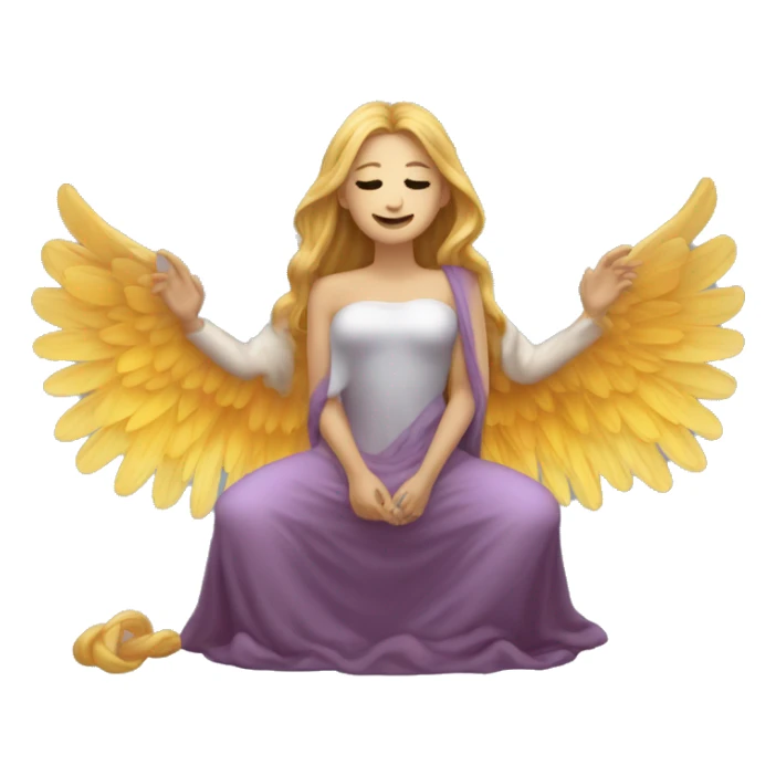 Crea un emojis que de una mitad sea un ángel y la otra mitad un demonio  sticker