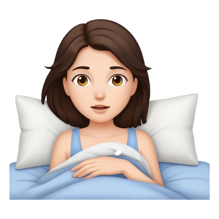 brunette girl waking up in the morning sticker