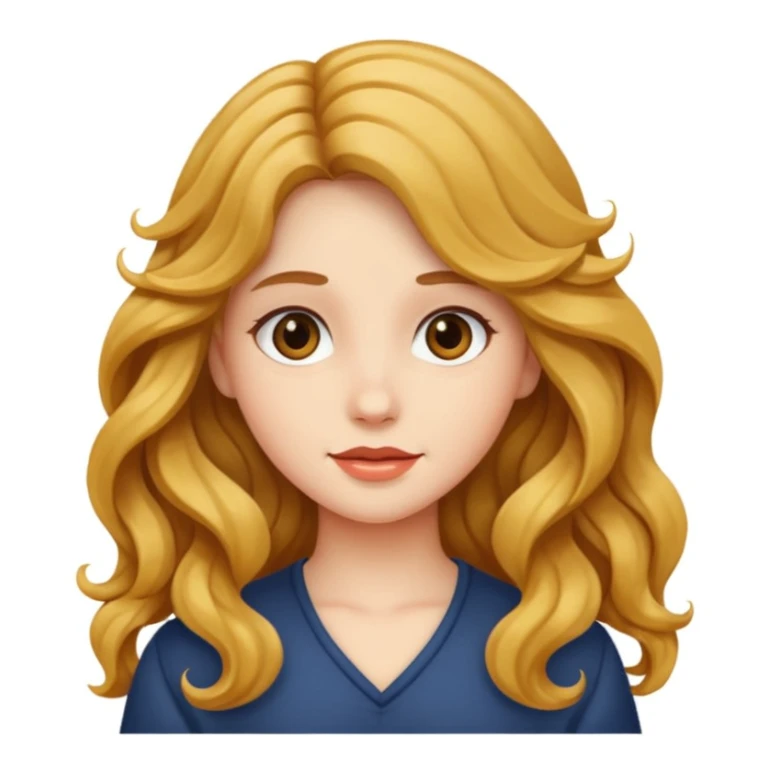 Esmer uzun dalgalı saçlı kız sticker