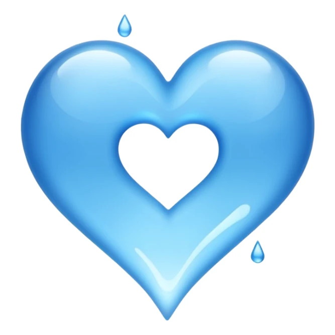 water and blue heart sticker