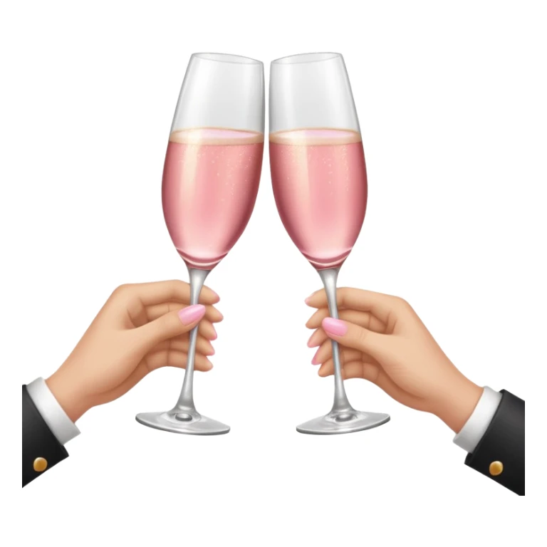 champagne glasses with pink champagne giving cheers with two hands sticker