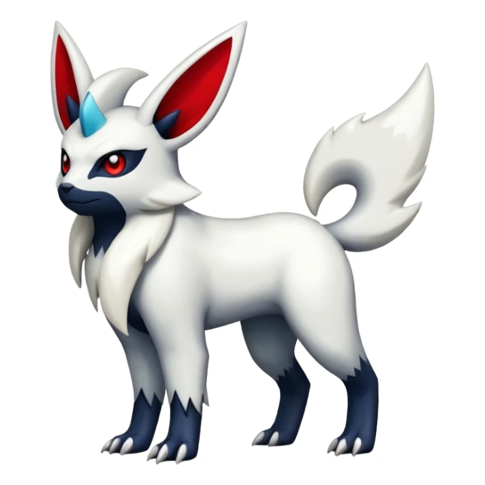 Absol-Umbreon-Zangoose-Fakémon-hybrid-creature (full body)  sticker