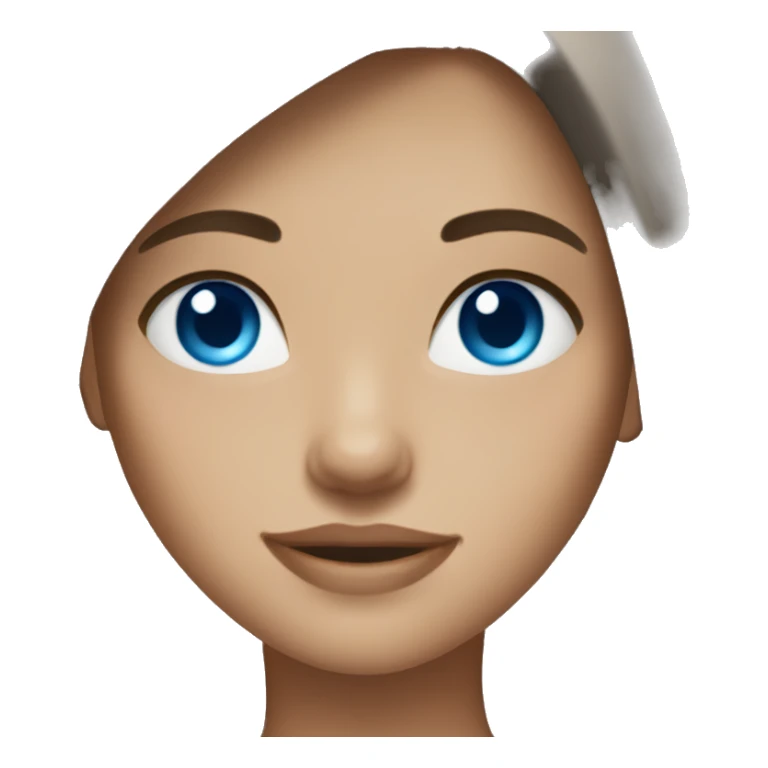 girl with brunette hair and blue eyes sticker
