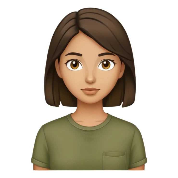 brunette in olive green shirt sticker