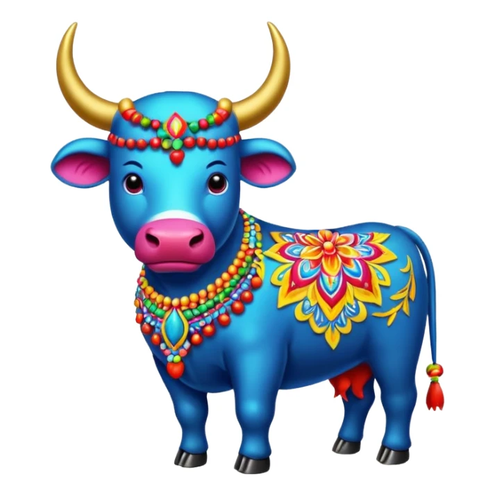 Bumba meu boi, boi colorido, enfeitado com bordado de miçangas sticker