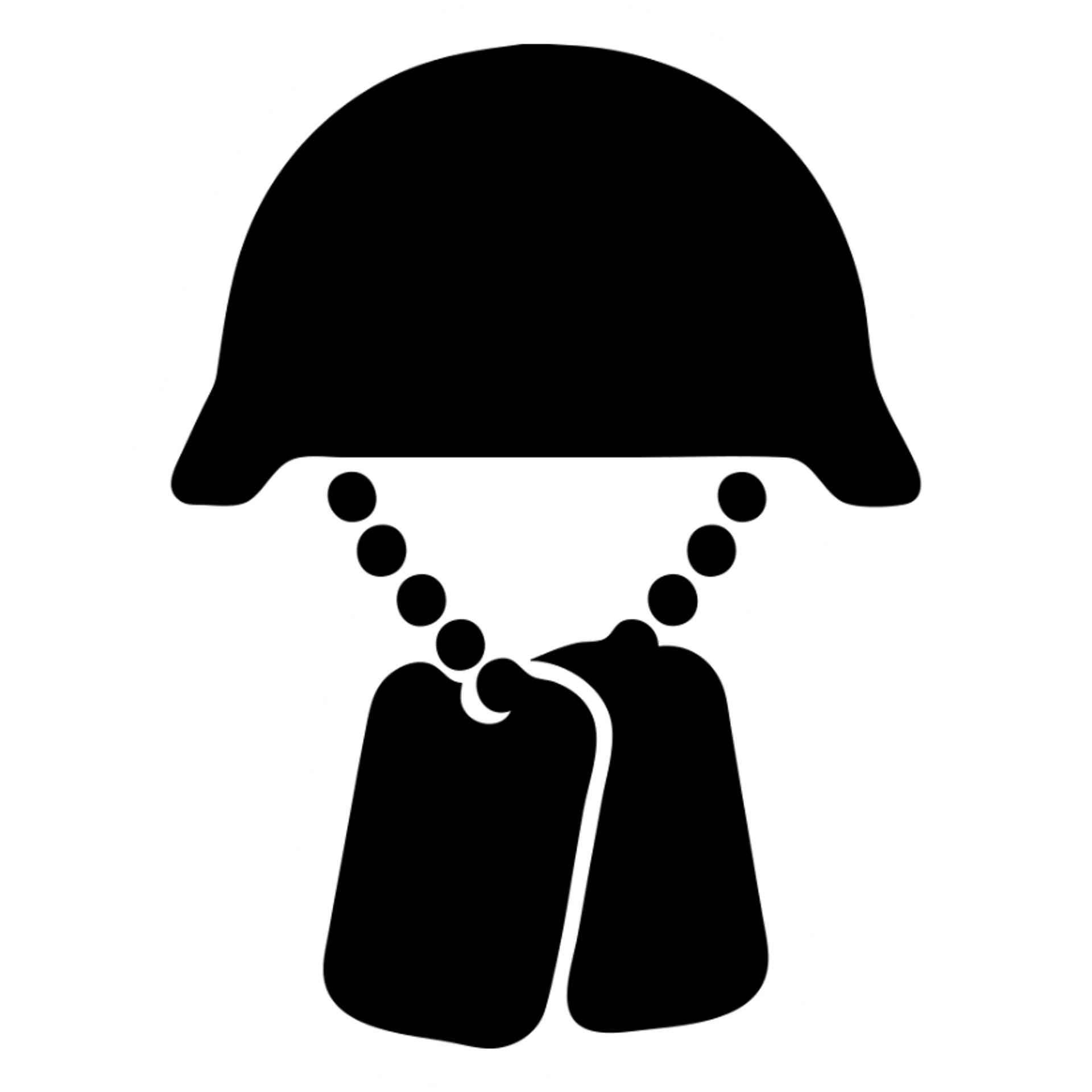 call of duty icon, soldier helmet and dog tags, gritty, realistic sticker