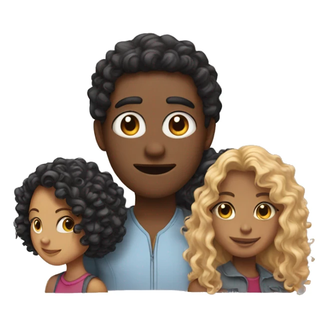 two friends, one with curly hair and one with straight hair sticker