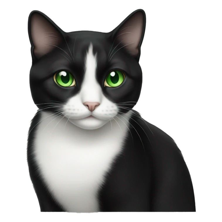 Tuxedo cat with green eyes sticker