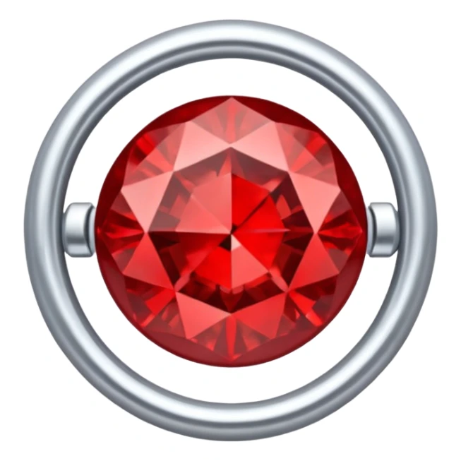 red ring marry red diamond metal prata sticker