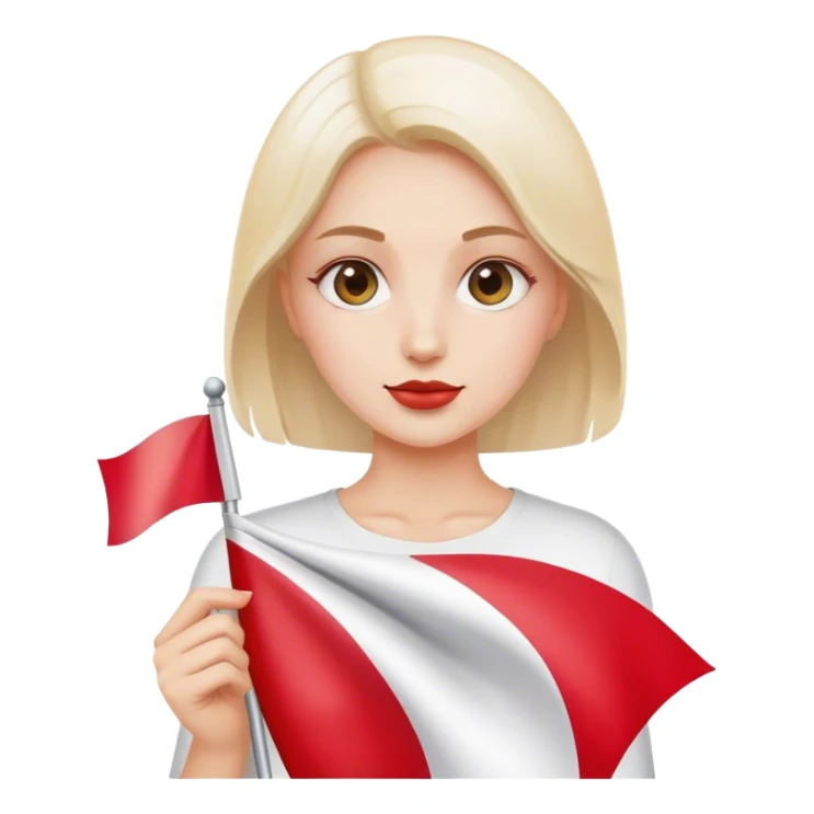 woman with polish flag sticker