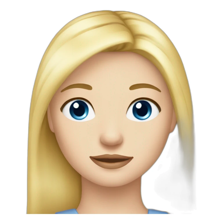 Blue eyes blonde girl bangs and queue de cheval sticker