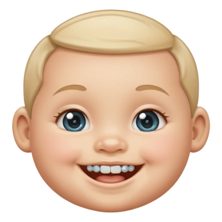 a smiling baby wearing diamond grills sticker